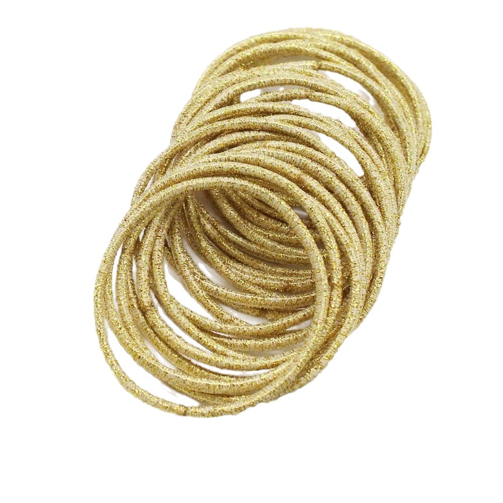 Cross-Border Labeling 2mm Glitter Kidsren's Rubber Band European and American Christmas Headband Golden Seamless Hair Band Plus Onion Basics