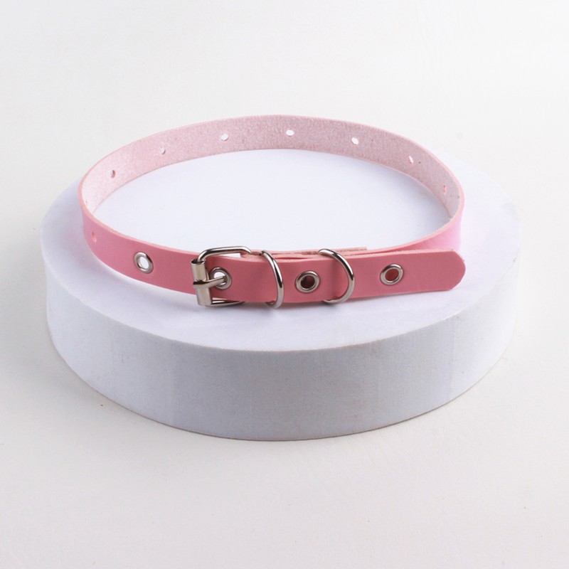 Punk Flat Buckle Belt Retro Street Collar Neck Choker Korean Style Belt Buckle Niche Collar Chain Belt