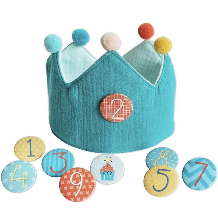 Children's baby birthday hat ball Crown replaceable digital party theme hat props photo hat can be set