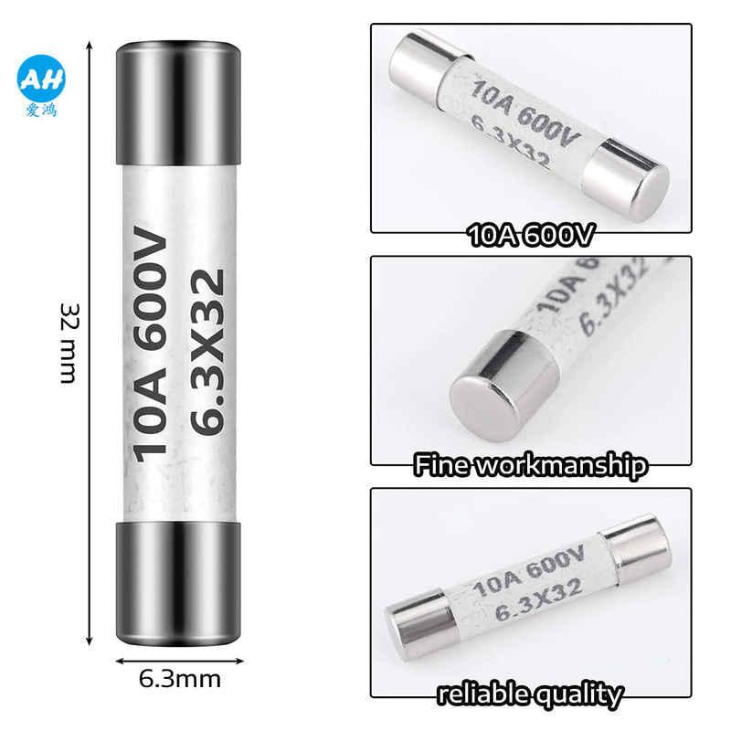 6*30 Ceramic Fuse Printer Toner Cartridge Fuse 6.3*32 Fuse 10A600V Ceramic Tube