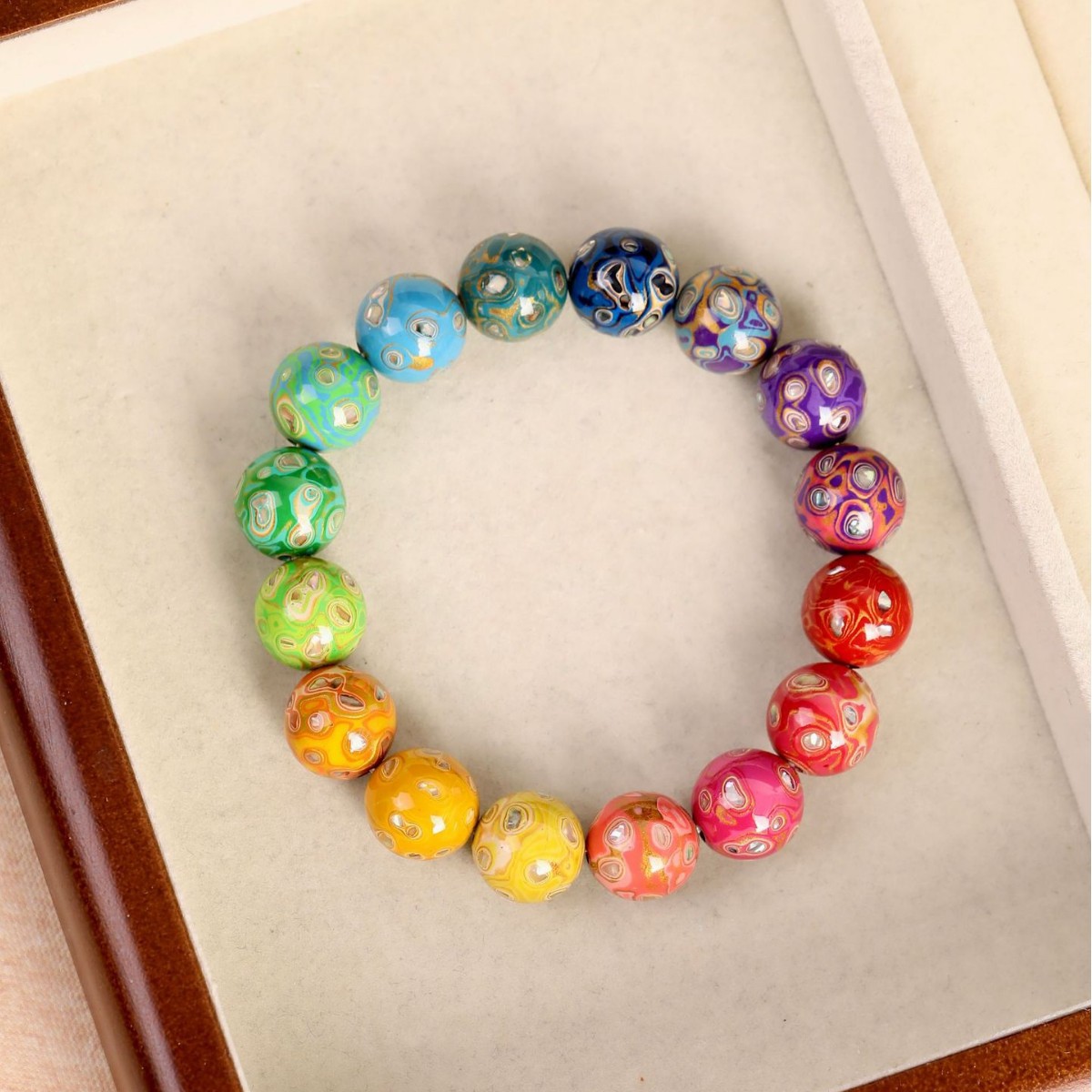 非遗工艺大漆珠大漆手串大漆佛珠手工单珠文玩散珠螺钿多宝漆器12