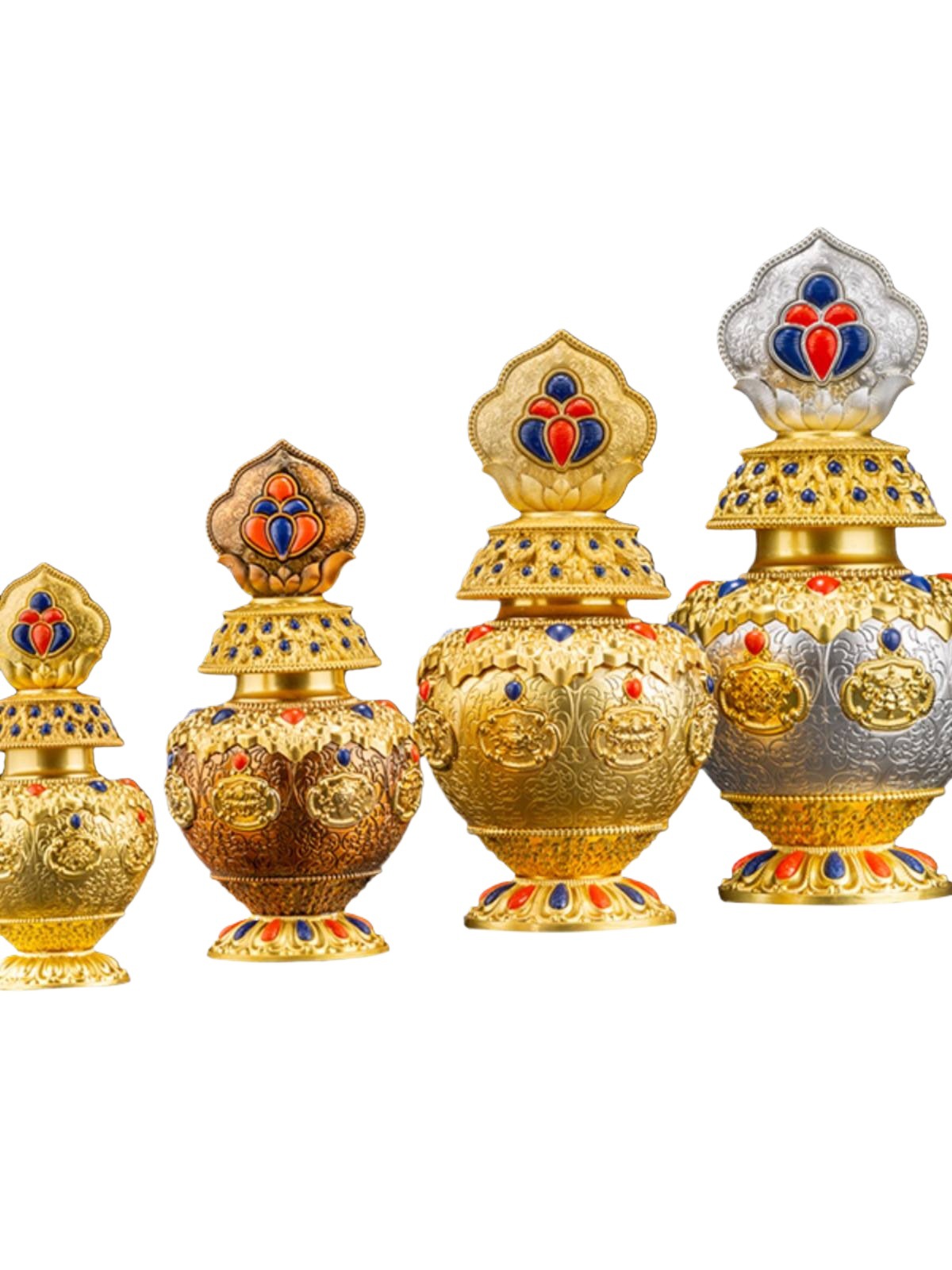 Dragon King Bottle Eight Auspicious Lotus Pure Copper Alloy Bottle Decoration Can Hold the God of Wealth Mani Milk Bottle