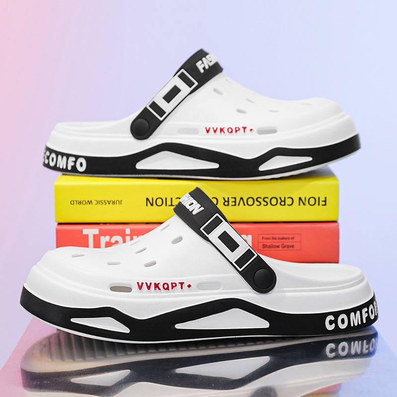 Eva Sandals Men's Summer Breathable New Lightweight Soft Bottom Baotou Croc Shoes Men's Slippers Two-Purpose Beach Shoes Wholesale