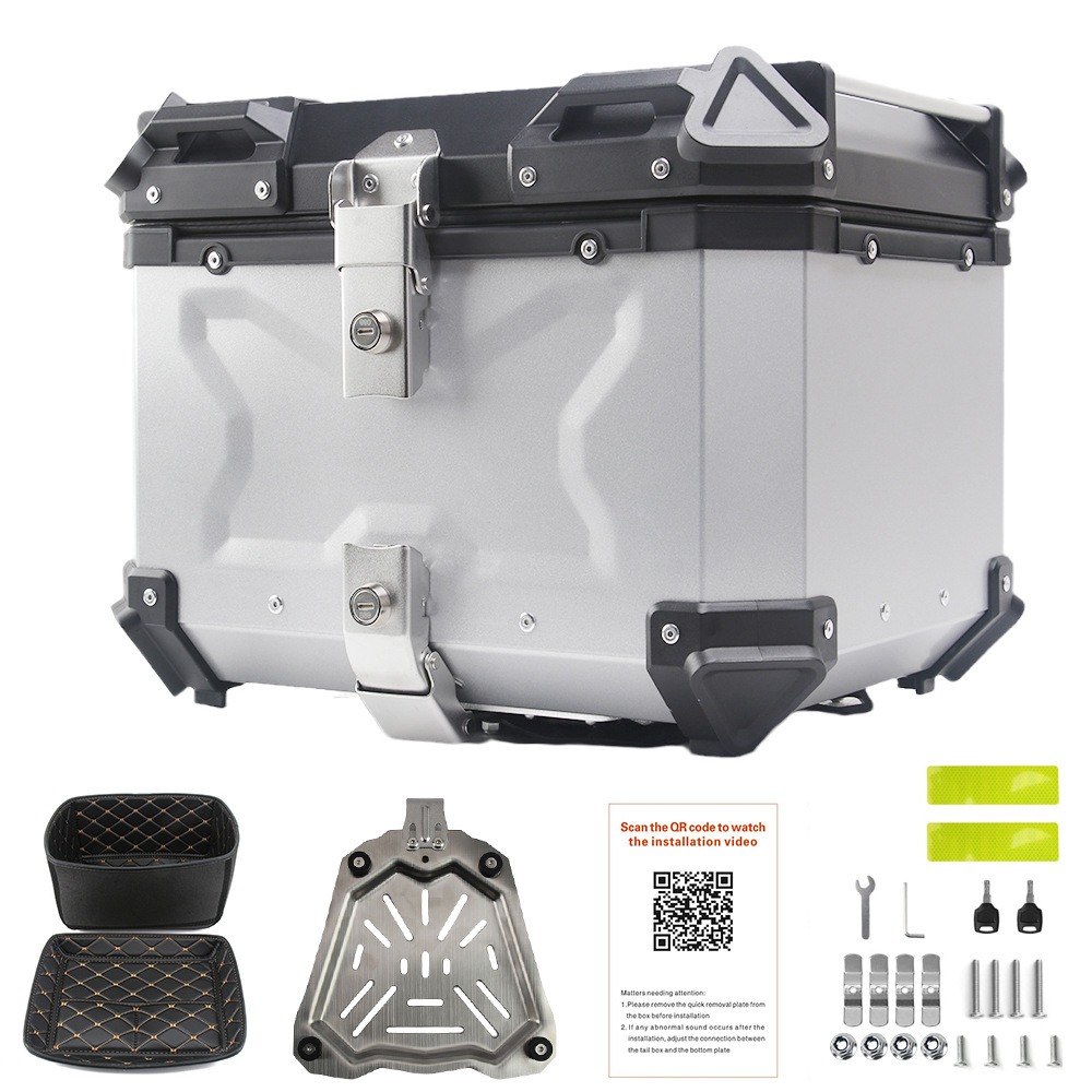 Quick release motorcycle tail box 28L45L55L65L80L100L aluminum alloy trunk side box waterproof three boxes