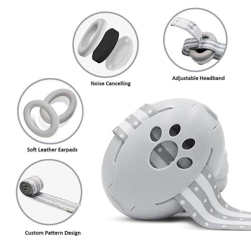 Baby anti-noise earmuffs children's sleep sound insulation headphones learning children's protective earmuffs hair band
