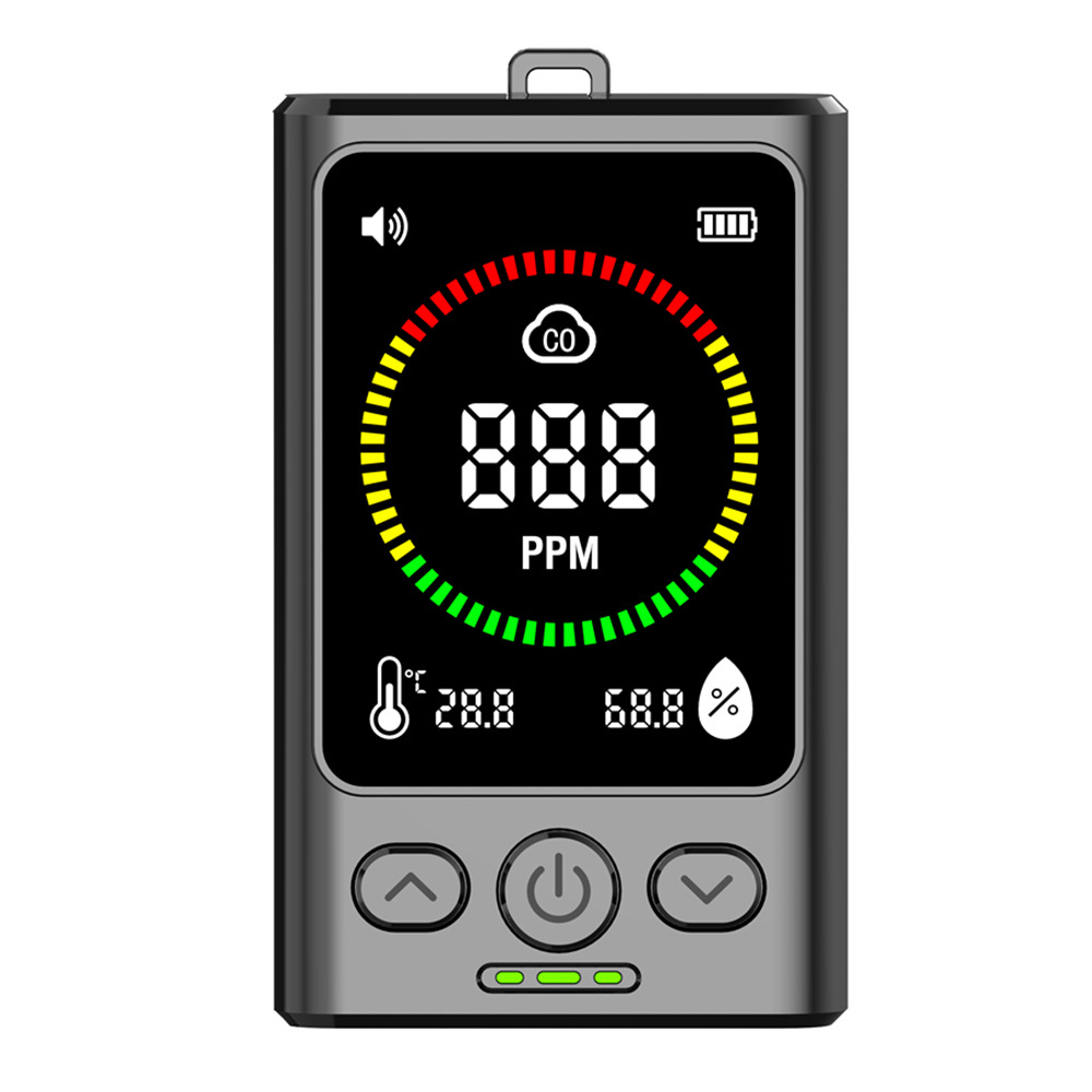 Cross-Border Mini Carbon Monoxide Detector Air Temperature Humidity Co Concentration Monitoring Three-In-One Portable Home Use