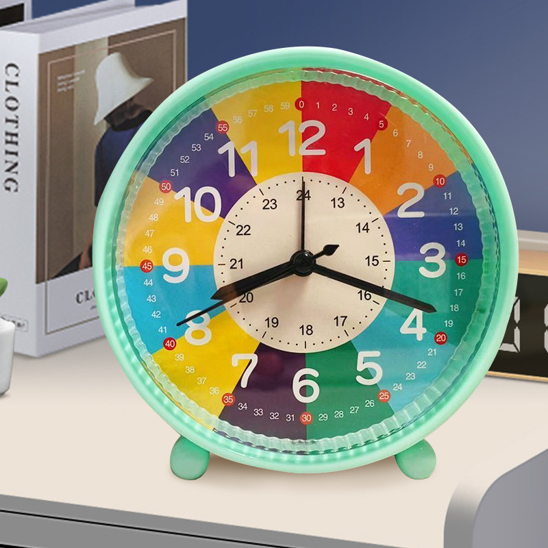 Creative Cross-Border Cute Candy Color Cartoon Alarm Clock Student Dormitory Office Cartoon Clock Face Bedside Gift Wholesale