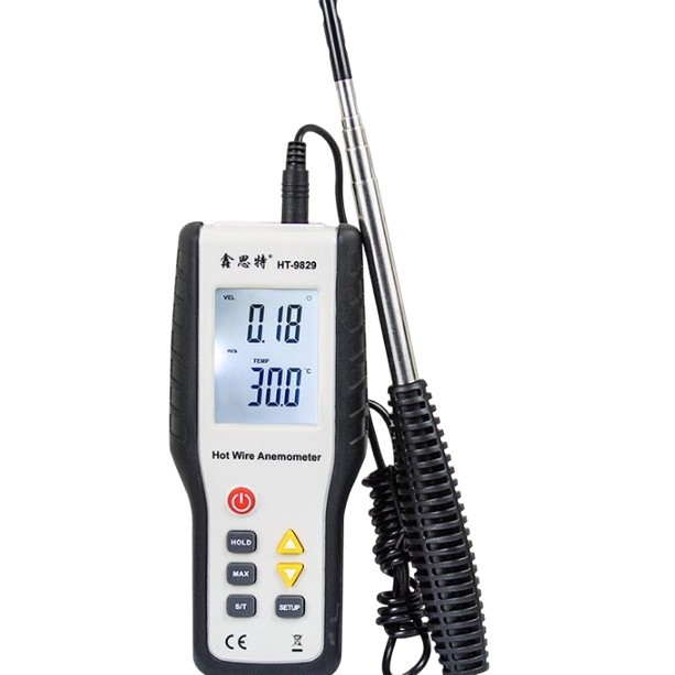 9829 Thermal Anemometer, Air Volume Meter, Hot Wire Hot Ball Anemometer, Wind Temperature Meter, Can Measure Breeze Xinsite