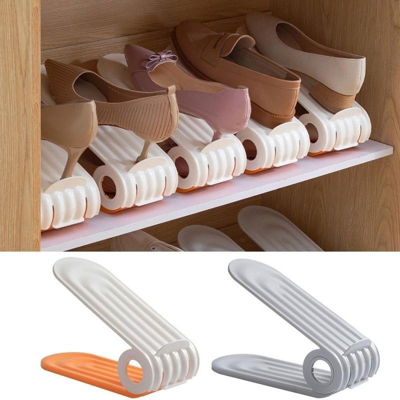 Adjustable Shoe Storage Artifact Double-Layer Space-Saving Shoe Storage Rack Layered Shoe Holder Shoe Cabinet Dust-Proof Storage Rack
