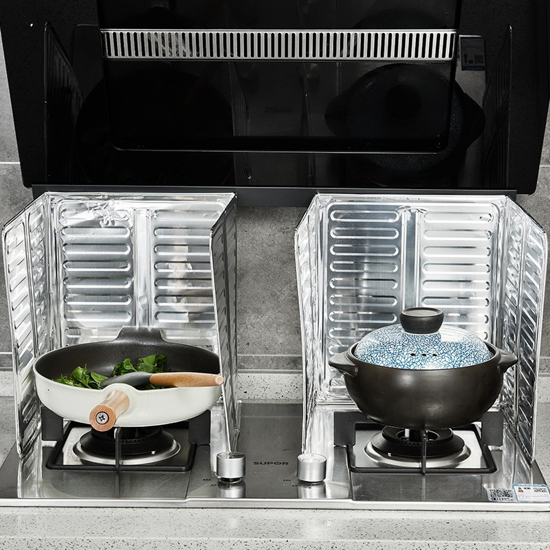 Gas stove aluminum foil oil baffle insulation board kitchen cooking oil baffle household stove splash oil baffle multi-size