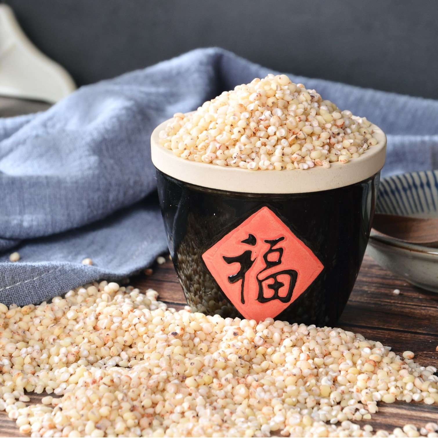 seasonal new rice northeast white sorghum rice grain porridge coarse grains rice vacuum packaging 0.50kg peeled sorghum rice