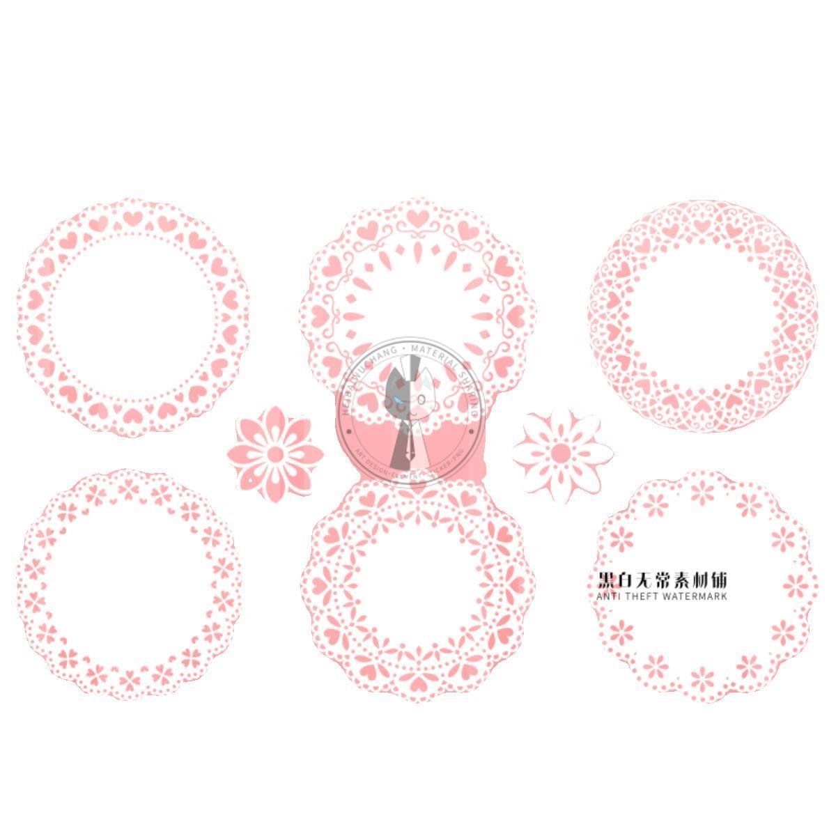 European Baroque Lace Pattern Decorative Circle Rice Circle Art Design Digital Handbook Png/Ai Vector Material