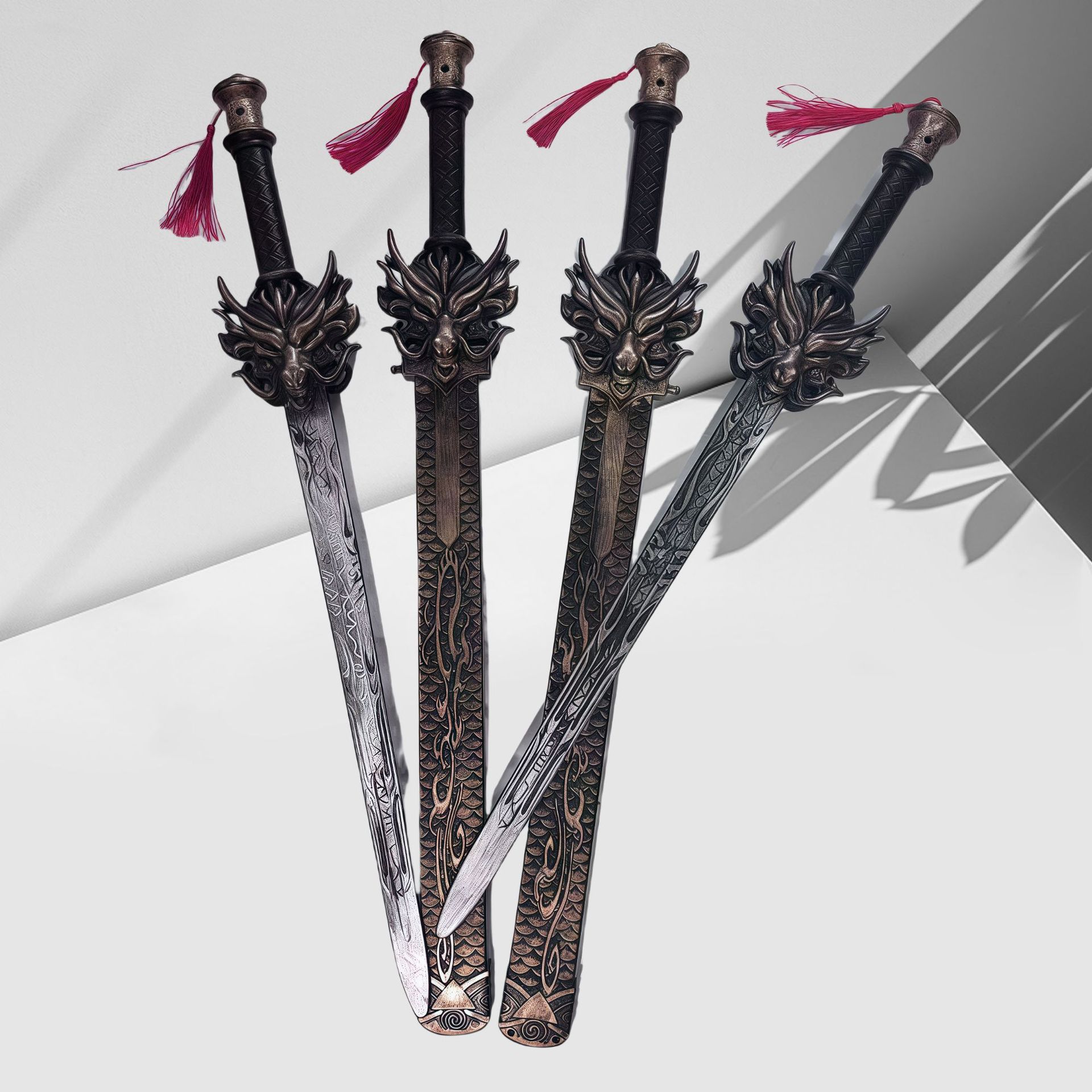 New Automatic Unsheathed Faucet Sword Metal Model Ornaments Weapons Travel Performance Photo Sword Props Wholesale