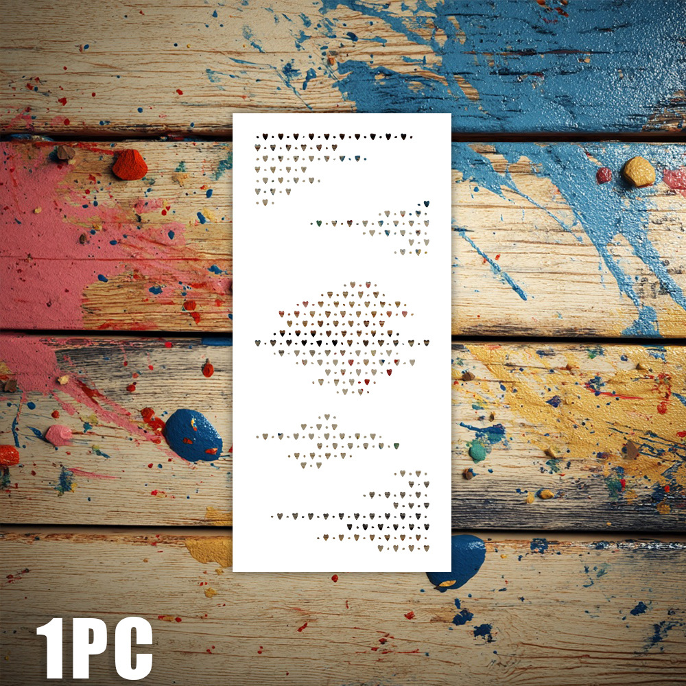 Small Heart Pattern Painting Template Cross-Border Hot-Selling Journal Decoration Masking Spray Painting Pet Material Hollow Template