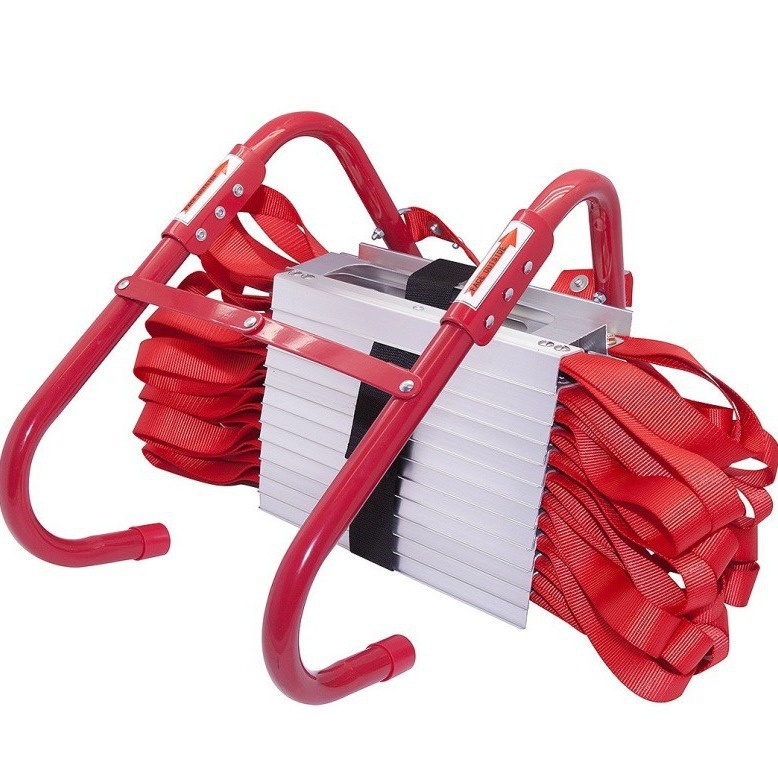 Fire Escape Ladder Foldable High-Altitude Work Rescue Climbing Ladder Metal Flexible Ladder 4.75m 10m