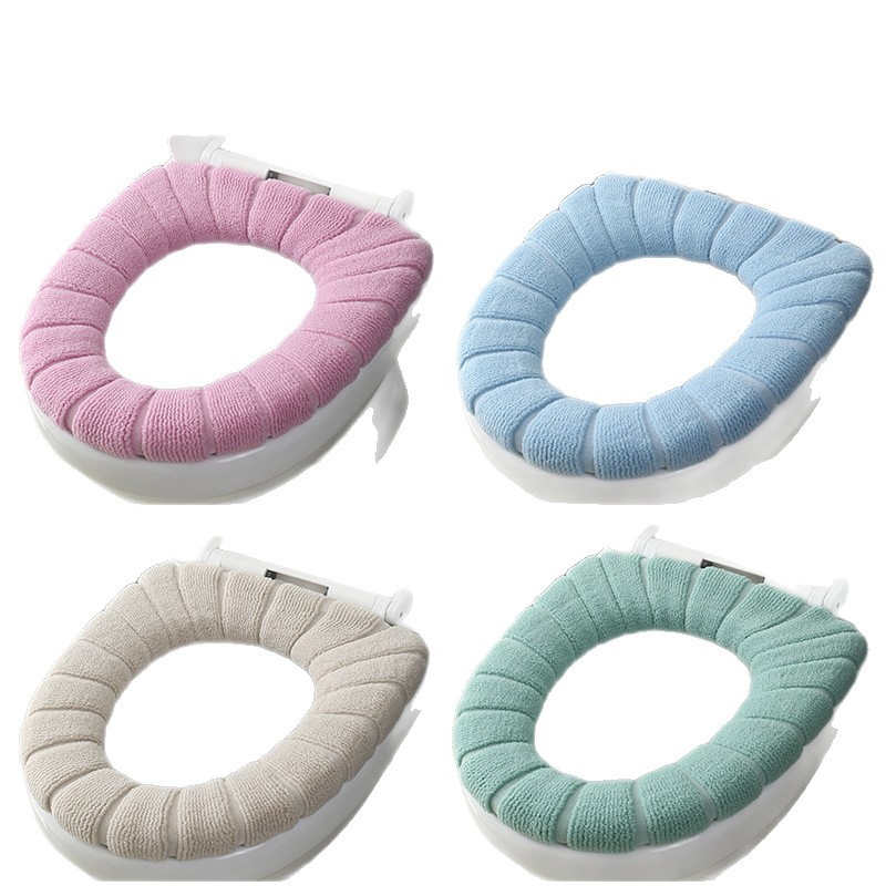 Winter Plush Toilet Seat Cover with Thickened Handle, Plush Household Winter Warm Universal Toilet Cover, Washable