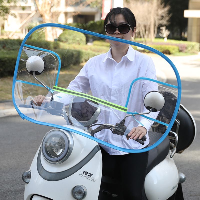 Electric Vehicle Windshield Universal Battery Motorcycle Front Windshield Thickened Rain Shield High-Definition Transparent Rainproof and Windproof