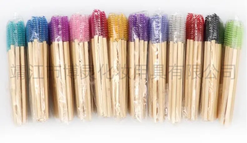 Factory wholesale disposable solid bamboo mascara brush eyeliner lip brush lip line