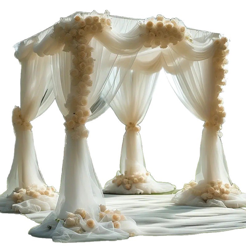 Cross-Border Sheer Background Decoration Transparent Gauze Curtain Backdrop Gauze Arrangement Scene Wedding Curtain