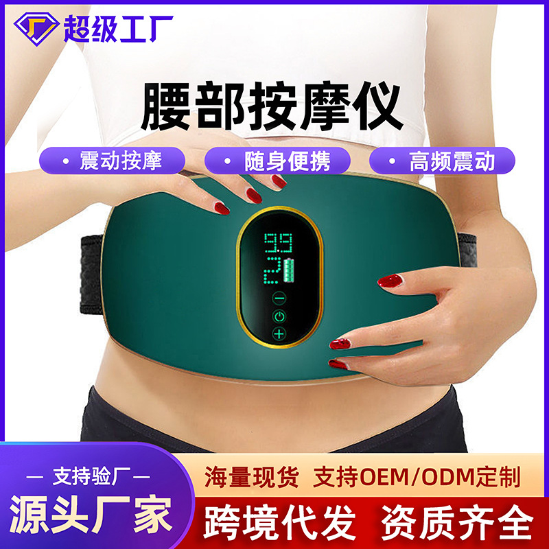 Cross-Border Massage Belt Fitness Equipment Home Rechargeable High-Frequency Shake Machine Multi-Functional Small Waist Massager
