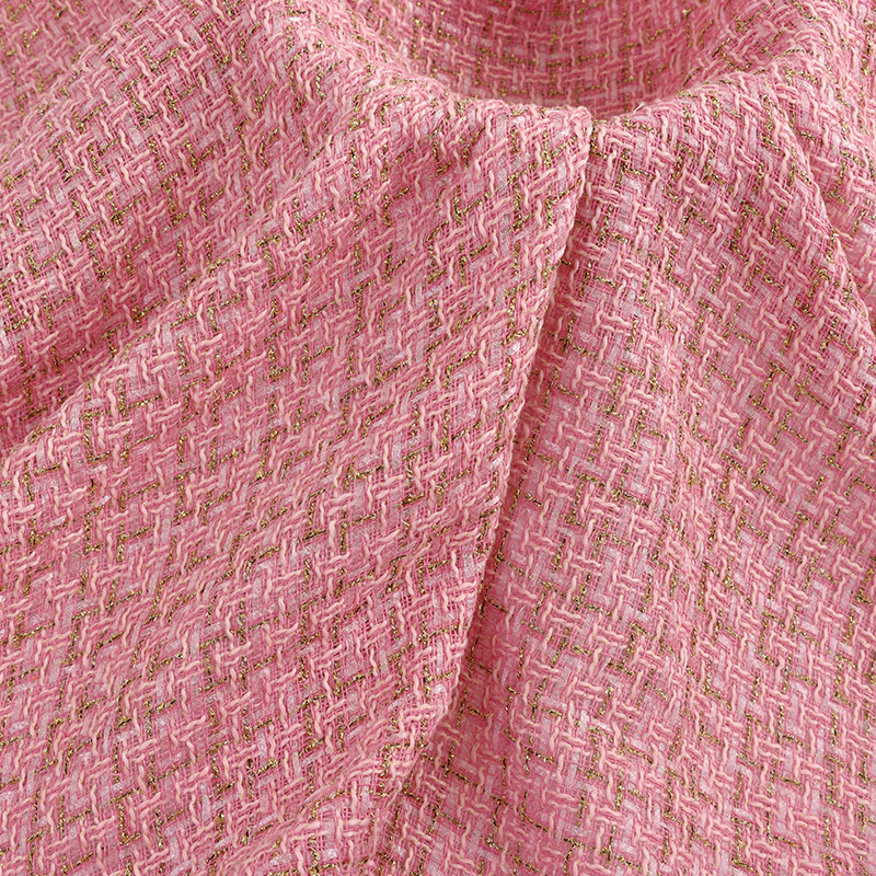 Woolen Gold and Silver Wire Small Fragrant Fabric Woven Fabric Woolen Tweed Fabric Women's Shoes, Hats, Bags and Floral Fabrics