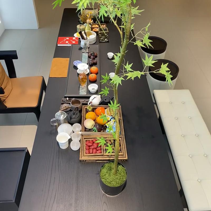 New Chinese Style Black Walnut Tea Table 2025 New Classy Solid Wood Tea Table House Tea Room Designer Tea Table