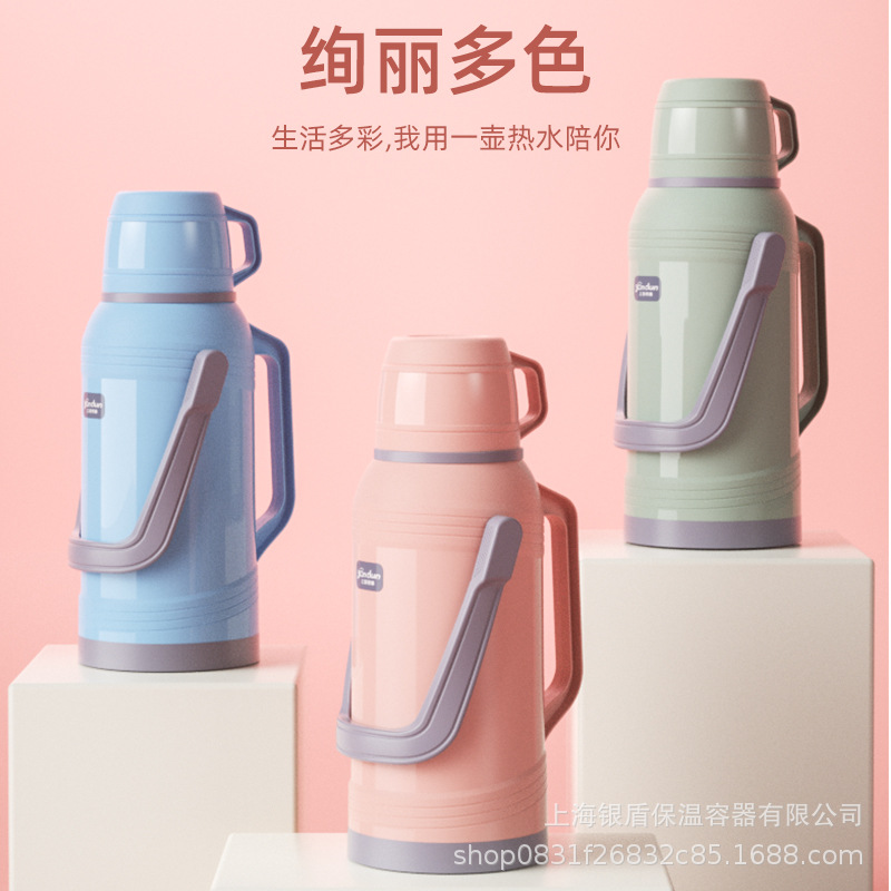 Пластиковый старомодный термос для студентов, 8 фунтов, 3.2 литра, большой объем, с стеклянной вставкой