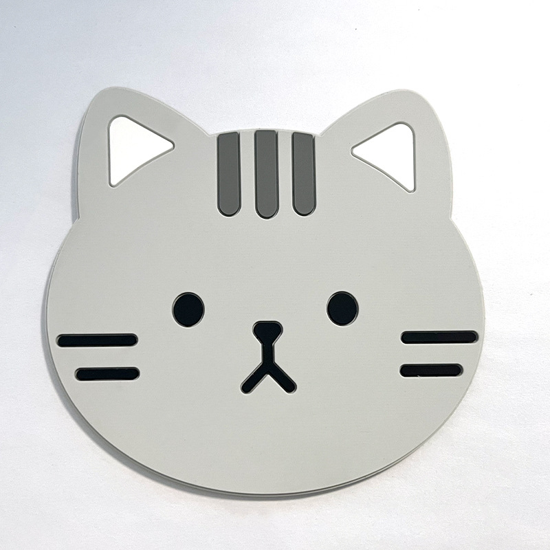 Creative Cute Cat Puppy Coaster Shaped PVC Soft Rubber Heat Insulation Anti-fouling Anti-slip Mat Drawer Desktop Waterproof Mat