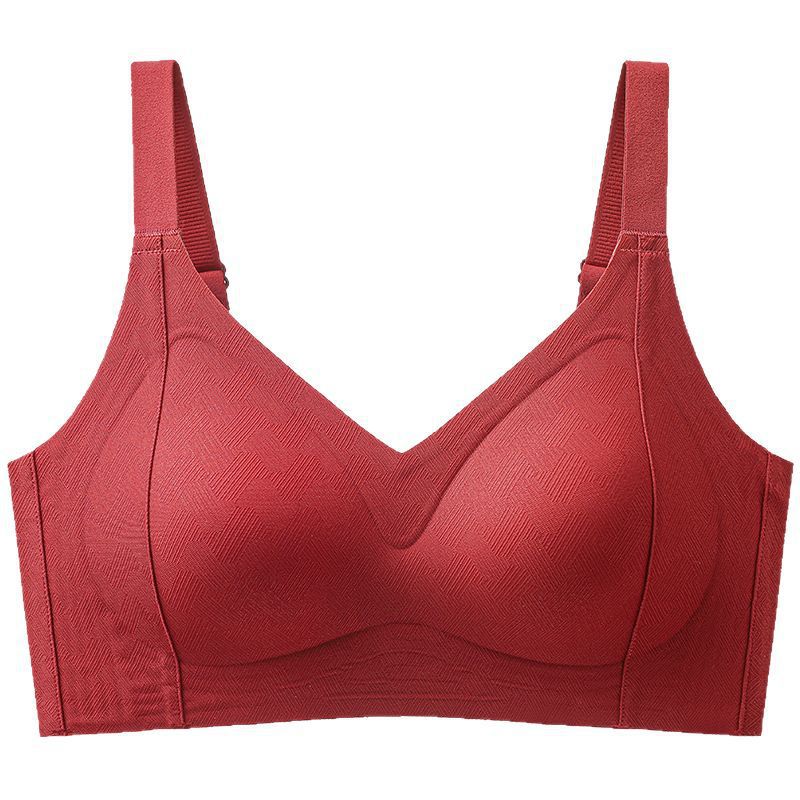 New Popular Zodiac Year Red Intimates for Women Lucky Red Jelly Glue Fixed Cup Pull-Up Bra B83 #
