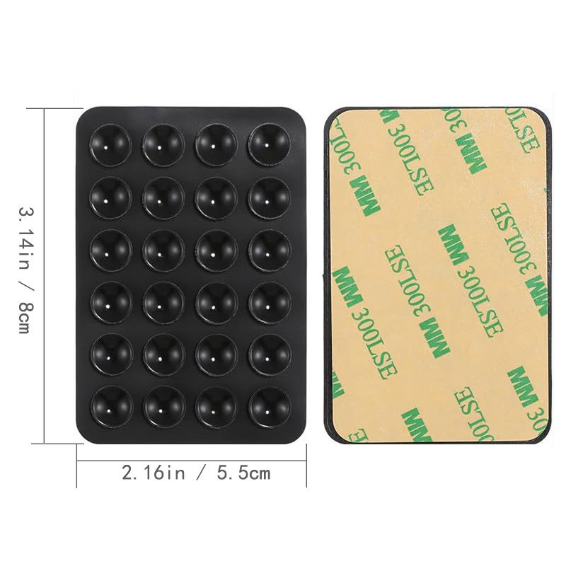 In-Stock Square 24-Piece Silicone Phone Suction Cup Strong Adhesive Multifunctional Back Sticker 7g Phone Anti-Slip Suction Cup
