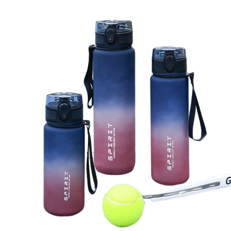 Wholesale Frosted Gradient Sports Water Bottle for Men, Large Capacity, Drop-Resistant, High-Temperature Resistant, Portable 2025 New Plastic Cup