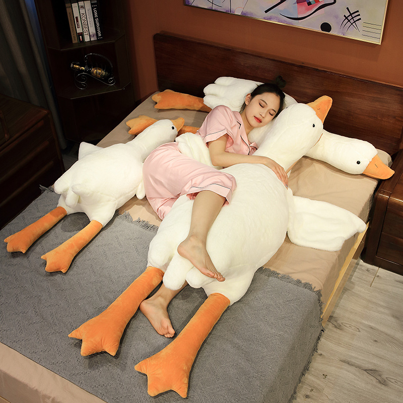 Factory Direct Sales Big Goose Wholesale Doll Doll Pillow Plush Toy Doll Sleeping on the Bed Big White Goose