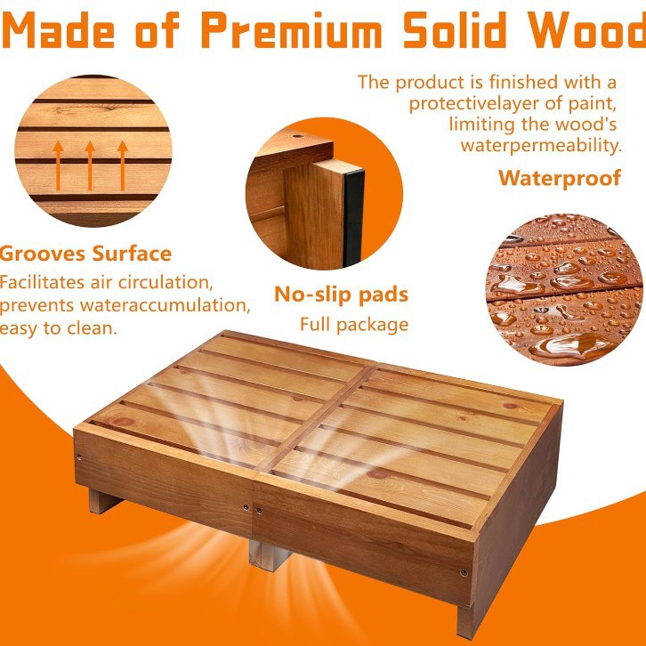 European and American Cross-Border Fsc Wooden Step Stool Foot Stool Disabled Stool Bed Bathroom Auxiliary Stool Wooden Step Stool