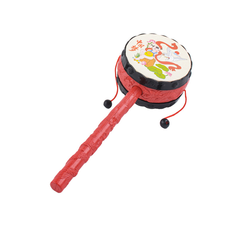 Auspicious Rattle, Nostalgic Classic New Year Picture, Hand Drum, Infant and Toddler Props, Safety Drum, Children's Toys Wholesale
