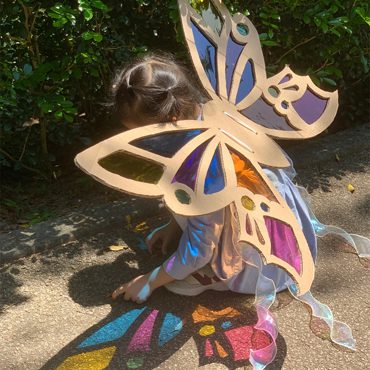 DIY Light and Shadow Butterfly Wings Material Bag Children's Colorful Cellophane Handmade Transparent Film Colorful Transparent Plastic Sheet