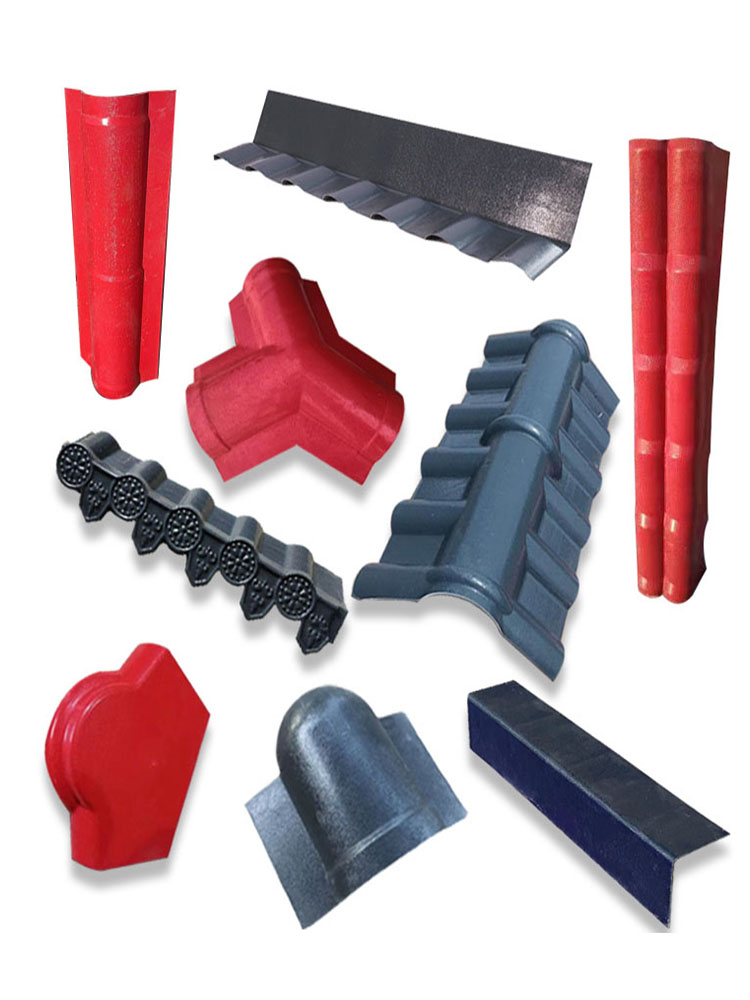 Synthetic Resin Tile Accessories: Drip Edge, Ridge Cap, Gable Cap, Parapet Cap, Three-Way Joint, Wall Flashing