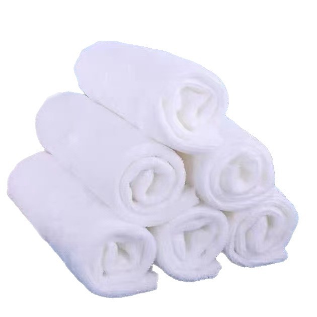 Wholesale Microfiber White Square Towels, Embossed Small Square Towels, Disposable Napkins for Wet Wipes, Hotel Small White Towels