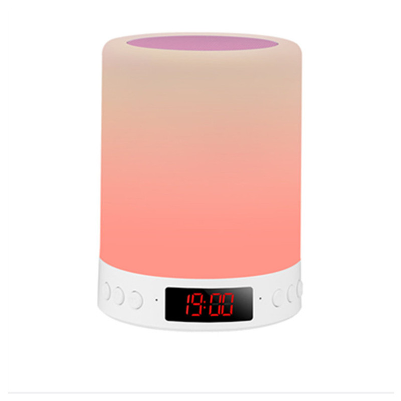 Colorful Light Bluetooth Speaker Wireless Light-Emitting Color-Changing Table Lamp Audio Music Alarm Clock Bedroom Bedside Night Light Gift