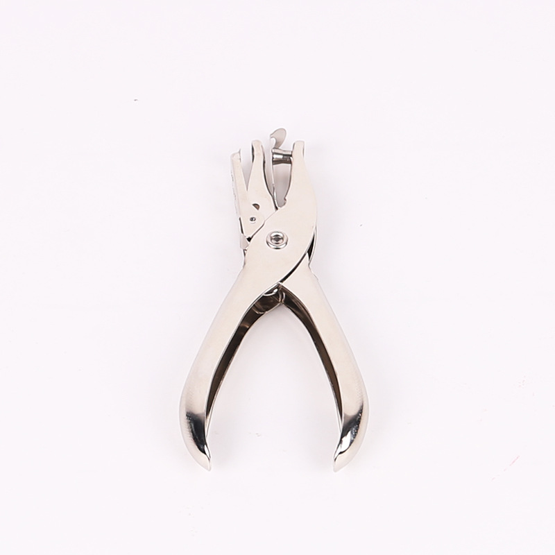 Metal Hand-Held Hole Puncher for Round Holes, Suitable for Loose-Leaf Paper, Student Office, and Home Use, with Rubberized Handle, Single-Hole Puncher, 3mm