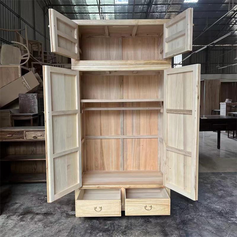 # Chinese-Style Camphor Wood Wardrobe with Full Camphor Wood Top Box Cabinet, Solid Wood Wardrobe for Home Bedroom, Large Capacity, Insect-Proof, Hanging Clothes