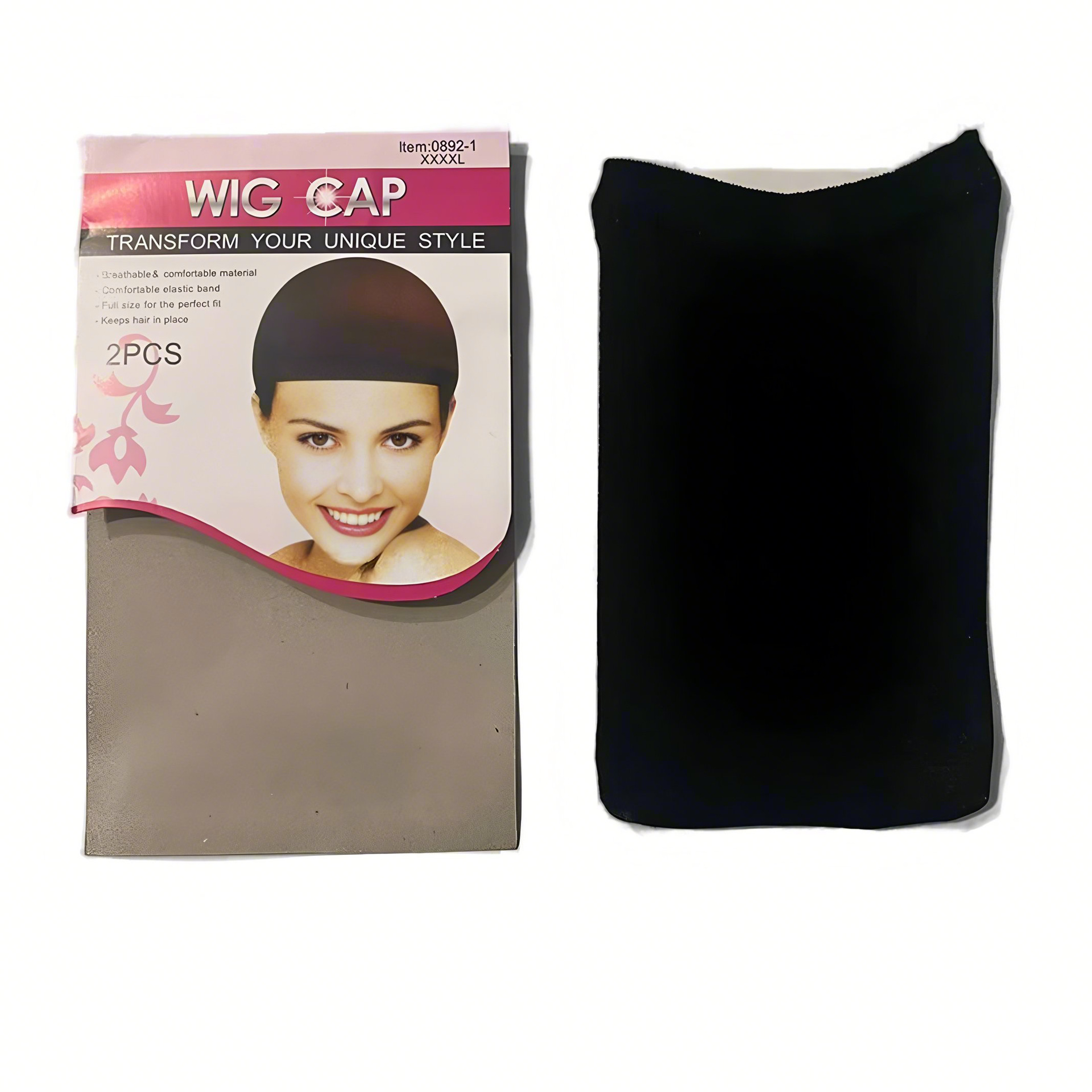 2 Pack 0892-1 Paper Card Wig Hair Net Wig Hat Hair Pressure Hat Silk Stockings Hair Hat NYLON WIG CAP