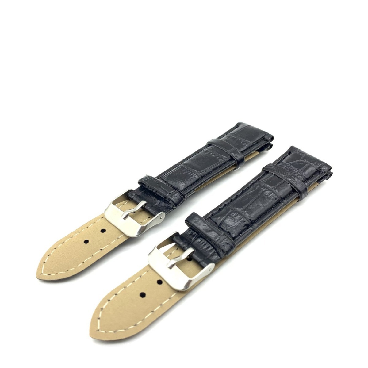 Watch Strap Pu Leather Strap Bamboo Pattern Steel Pin Buckle Watch Strap 20mm Business Durable Trendy Solid