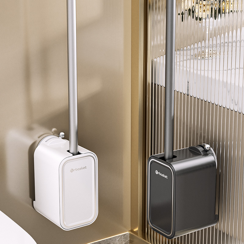 Suction Cup Toilet Brush Household Non-Dead Angle Wall Hanging Non-Punch Toilet Brush Bathroom Special Long Handle Cleaning Brush