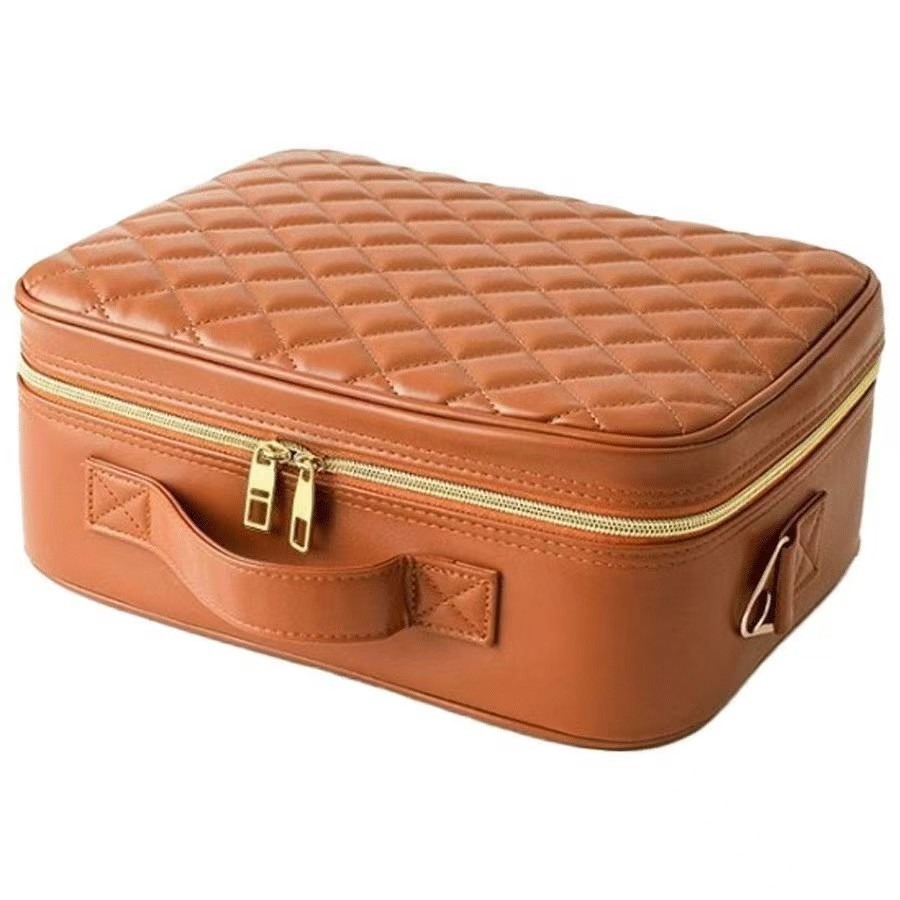 High-End Cosmetic Bag with Led Light and Mirror, Portable Large-Capacity Detachable Storage Cosmetic Case