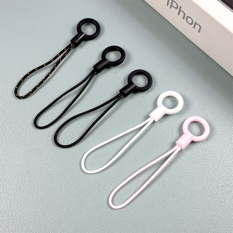 Black Multifunctional Circle Lanyard Head, Earphone Case, Phone Case, Phone Lanyard Accessory, Circular Phone Strap