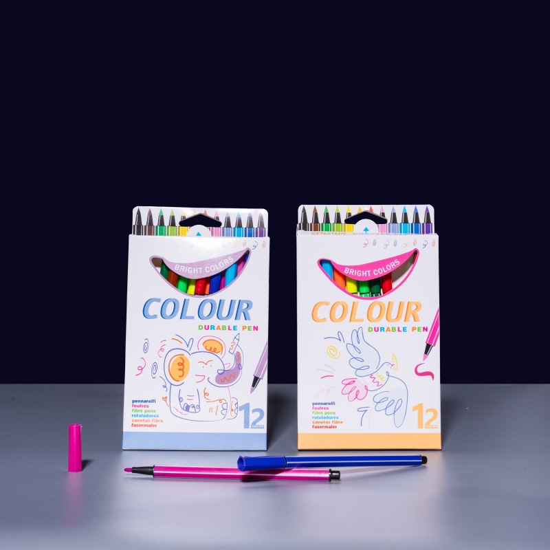 Оптовая продажа цветной коробки 12 цветных акварельных ручек оптовая продажа детских художественных граффити цветных ручек кистей
