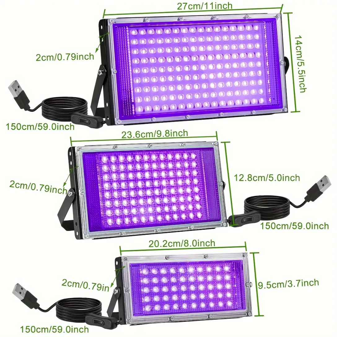 In Stock 50Pcs 96Pcsled Purple Light 395 410 Cross-Border USB Interface Uv Curing Lamp Baking Lamp