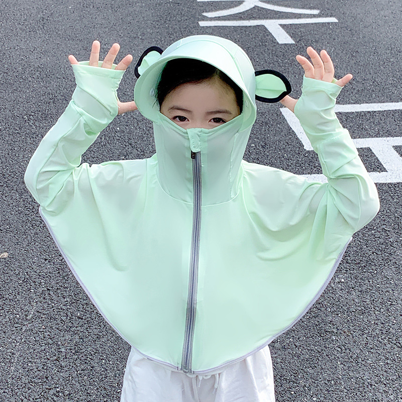 Children's Sun Protection Clothing Summer Thin Ice Silk Sun Protection Clothing for Boys and Girls Anti-Uv Baby Cute Breathable Blouse Jacket