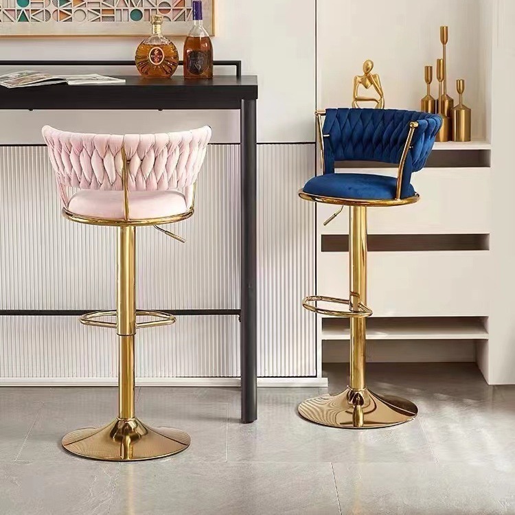 Golden Bar Chair Nordic Light Luxury Lifting Rotating Bar Chair Modern Simple Bar Chair Home High Stool Front Desk Chair
