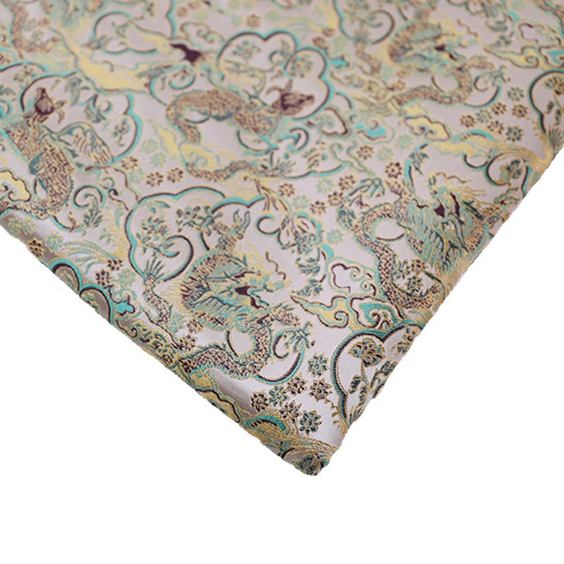 Niu Shou Dragon Pattern Chinese Style Imitation Song Brocade Jacquard Fabric Vest Top Jacket Brocade Handmade DIY Clothing Fabric